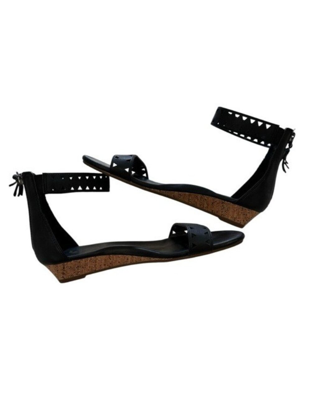 Koolaburra by UGG Marlana Wedge Sandals Womens 8 Black Ankle Strap Studded - Picture 3 of 9